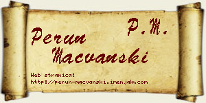 Perun Mačvanski vizit kartica
